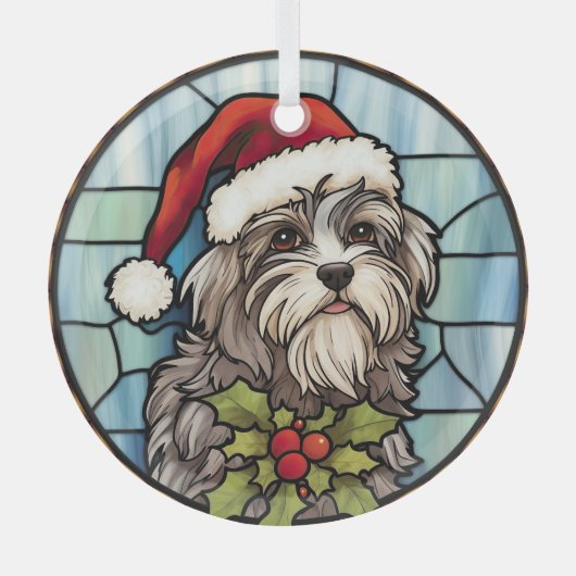 Havanese Glas in lood Kerst Glas Ornament (Voorkant)