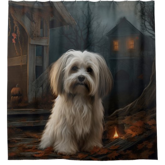 Havanese Halloween eng Douchegordijn (Voorkant)