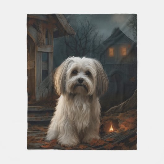 Havanese Halloween eng Fleece Deken (Voorkant)