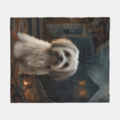 Havanese Halloween eng Fleece Deken (Voorkant (Horizontaal))
