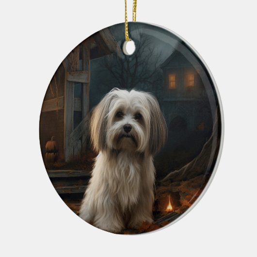 Havanese Halloween eng Keramisch Ornament (Links)