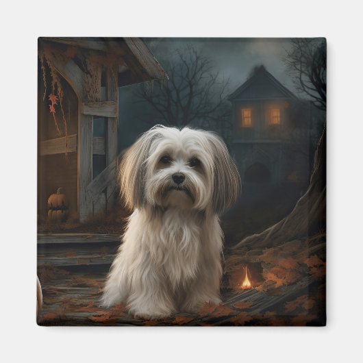 Havanese Halloween eng Magneet (Voorkant)