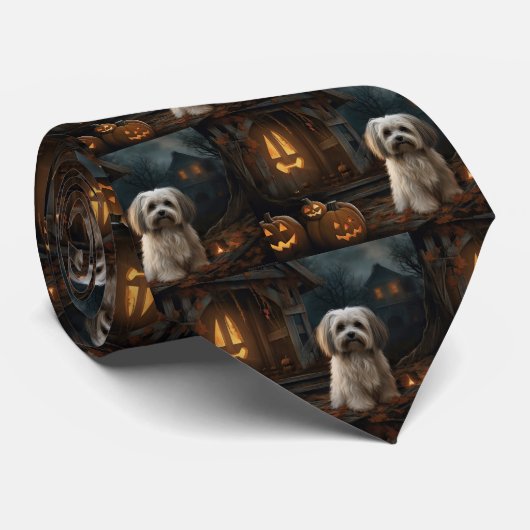Havanese Halloween eng Stropdas (Opgerold)