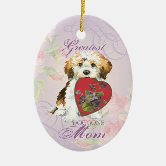 Havanese Heart Mam Ceramic Ornament (Voorkant)