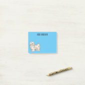 Havanese hond cartoon illustratie post-it® notes (Op bureau)