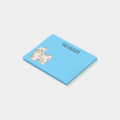 Havanese hond cartoon illustratie post-it® notes (Schuin)
