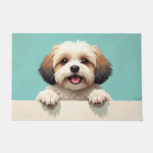 Havanese Hond Deurmat Kunst (Voorkant)