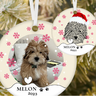 Havanese Hond Gepersonaliseerde Hand Drawing Keramisch Ornament