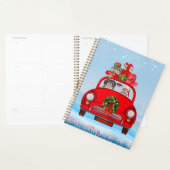 Havanese hond in auto met kerstman planner (Display)