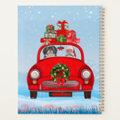 Havanese hond in auto met kerstman planner (Achterkant)