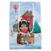 Havanese hond in het sneeuwbalhuis medium cadeauzakje (Achterkant)