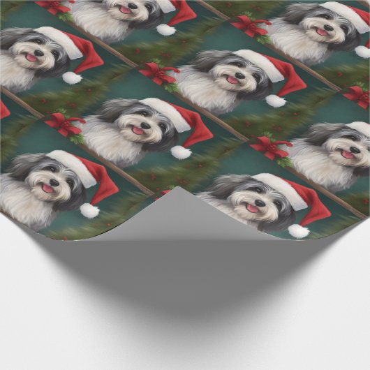 Havanese Hond in Sneeuw Kerstmis Cadeaupapier (Hoek)