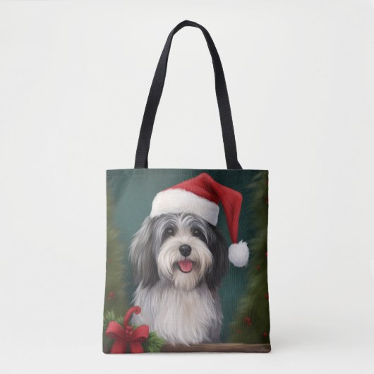 Havanese Hond in Sneeuw Kerstmis Draagtas (Voorkant)