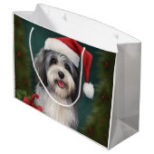 Havanese Hond in Sneeuw Kerstmis Groot Cadeauzakje (Achterkant Gekanteld)