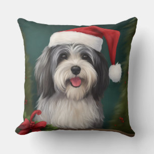 Havanese Hond in Sneeuw Kerstmis Kussen