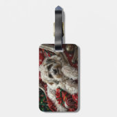 Havanese Hond Kerstfeest Bagagelabel (Achterkant verticaal)