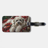 Havanese Hond Kerstfeest Bagagelabel (Achterkant horizontaal)