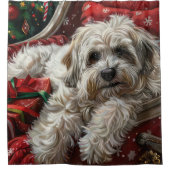 Havanese Hond Kerstfeest Douchegordijn (Voorkant)