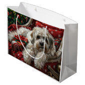 Havanese Hond Kerstfeest Groot Cadeauzakje (Achterkant Gekanteld)