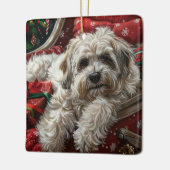 Havanese Hond Kerstfeest Keramisch Ornament (Links)