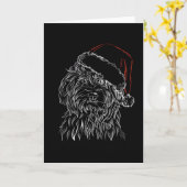 Havanese hond kerstman hoed kaart (Gele Bloem)