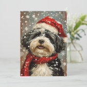 Havanese hond Kerstmis Feestdagenkaart (Staand voorkant)