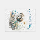 Havanese Hond Mam Bloemen Fleece Deken (Voorkant (Horizontaal))