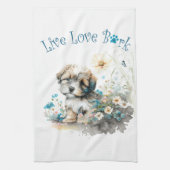 Havanese Hond Mam Bloemen Theedoek (Verticaal)