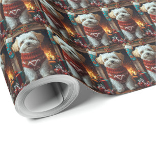 Havanese Hond Met Kerstcadeaus Cadeaupapier