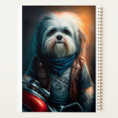 Havanese hond op digitaal fietsenschilderij planner (Achterkant)