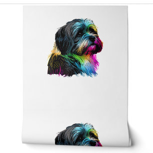 Havanese Hond Pop Art Ontwerp Havanese Liefhebbers Behang