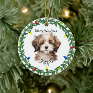 Havanese Hond/Puppy Schattig Kerstornament Keramisch Ornament