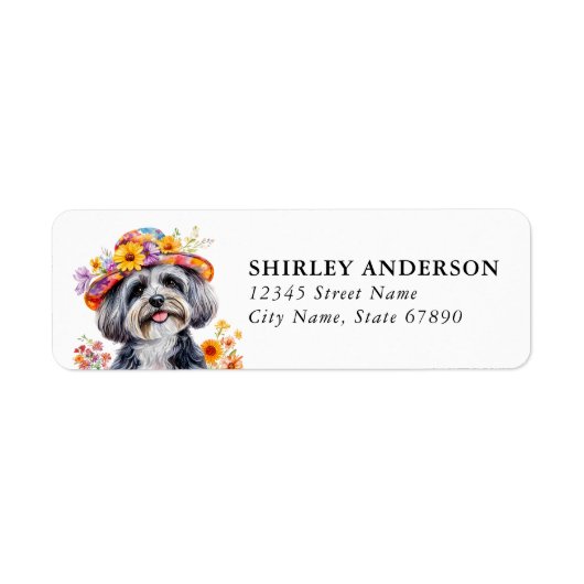Havanese Hond Retouradres Labels (Voorkant)