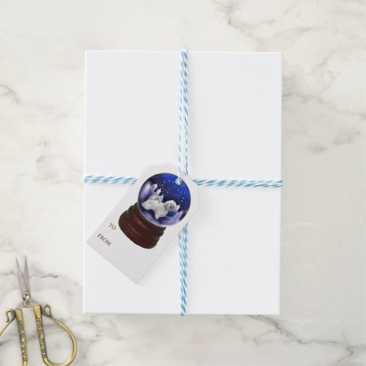Havanese kerst cadeaulabel (Met Touw)