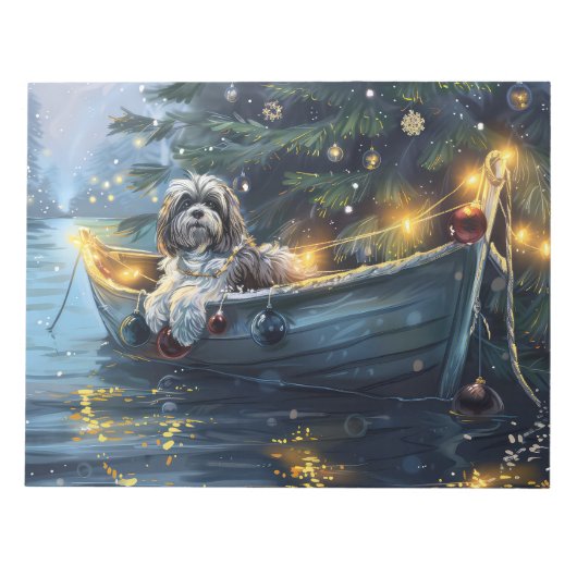 Havanese Kerst Feestelijke Reis Notitieblok (Voorkant)