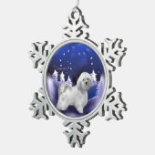 Havanese kerst tin sneeuwvlok ornament (Rechts)