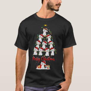 Havanese kerstboom met hoge kerstbomen verlicht Ha T-shirt