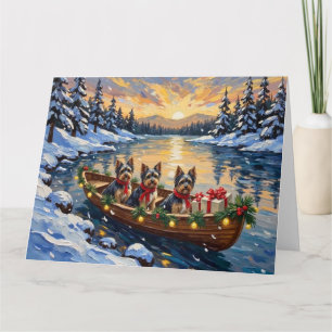 Havanese Kerstboot Vakantie Kaart