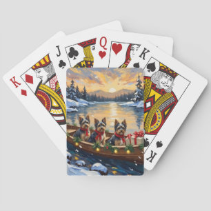 Havanese Kerstboot Vakantie Pokerkaarten