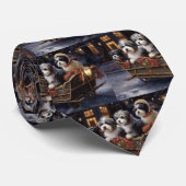 Havanese Kerstfeest Stropdas (Opgerold)