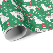 Havanese kersthond cadeaupapier (Rol Hoek)