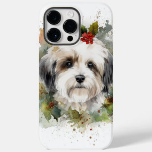 Havanese Kerstkrans Feestelijke Pup Case-Mate iPhone 14 Pro Max Hoesje