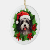 Havanese kerstkrans keramisch ornament (Rechts)