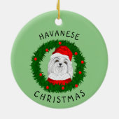 Havanese kerstman Funny Dog citeert kerstman in Wr Keramisch Ornament (Achterkant)
