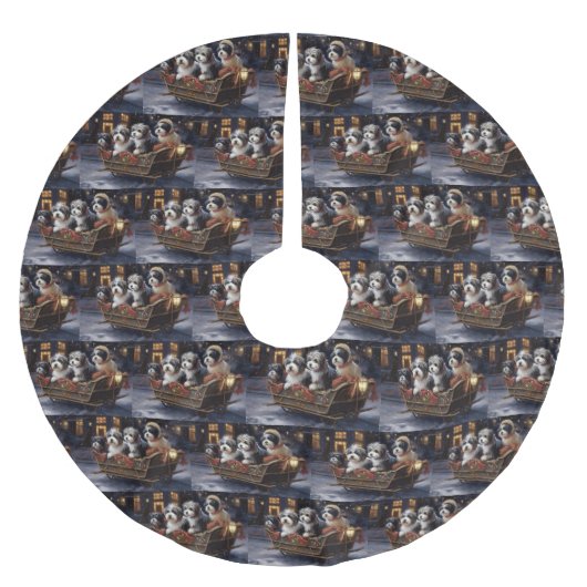 Havanese Kerstmis Feestelijk Seizoen Kerstboom Rok (Voorkant)