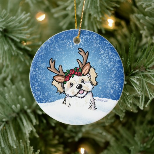 Havanese kerstversier keramisch ornament (Boom)