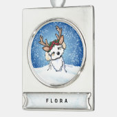 Havanese kerstversier verzilverd banner ornament (Links)