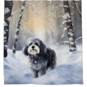 Havanese laat het sneeuwen Kerstmis Douchegordijn (Voorkant)