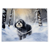 Havanese laat het sneeuwen Kerstmis Groot Cadeauzakje (Voorkant)