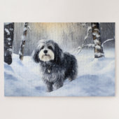 Havanese laat het sneeuwen Kerstmis Legpuzzel (Horizontaal)